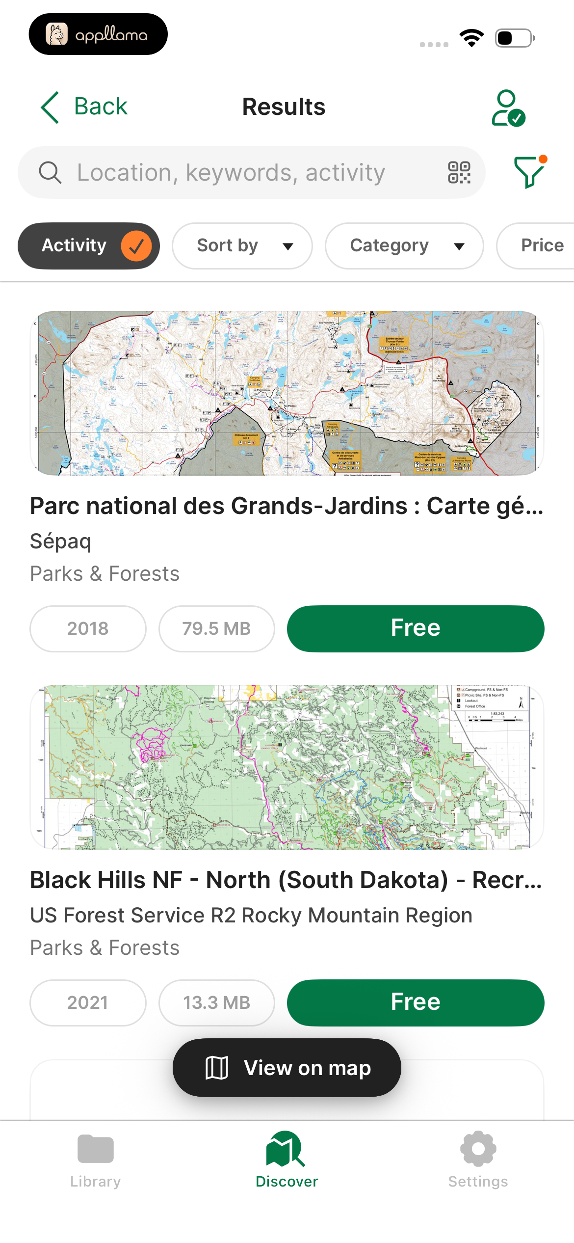 Map Search Results