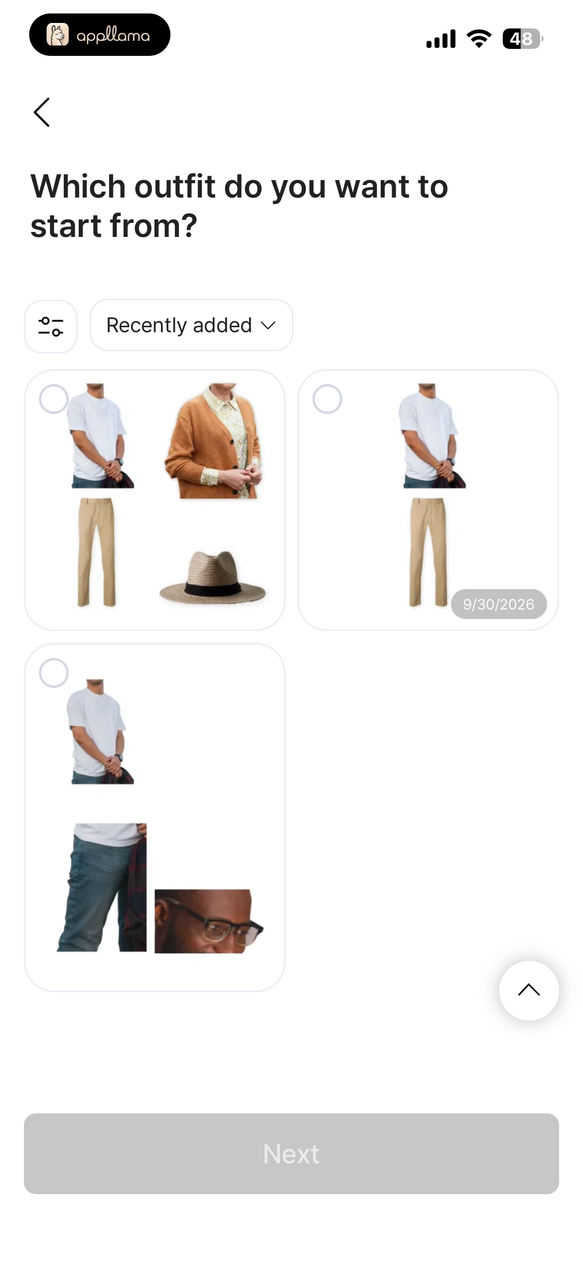 Choose Starting Outfit