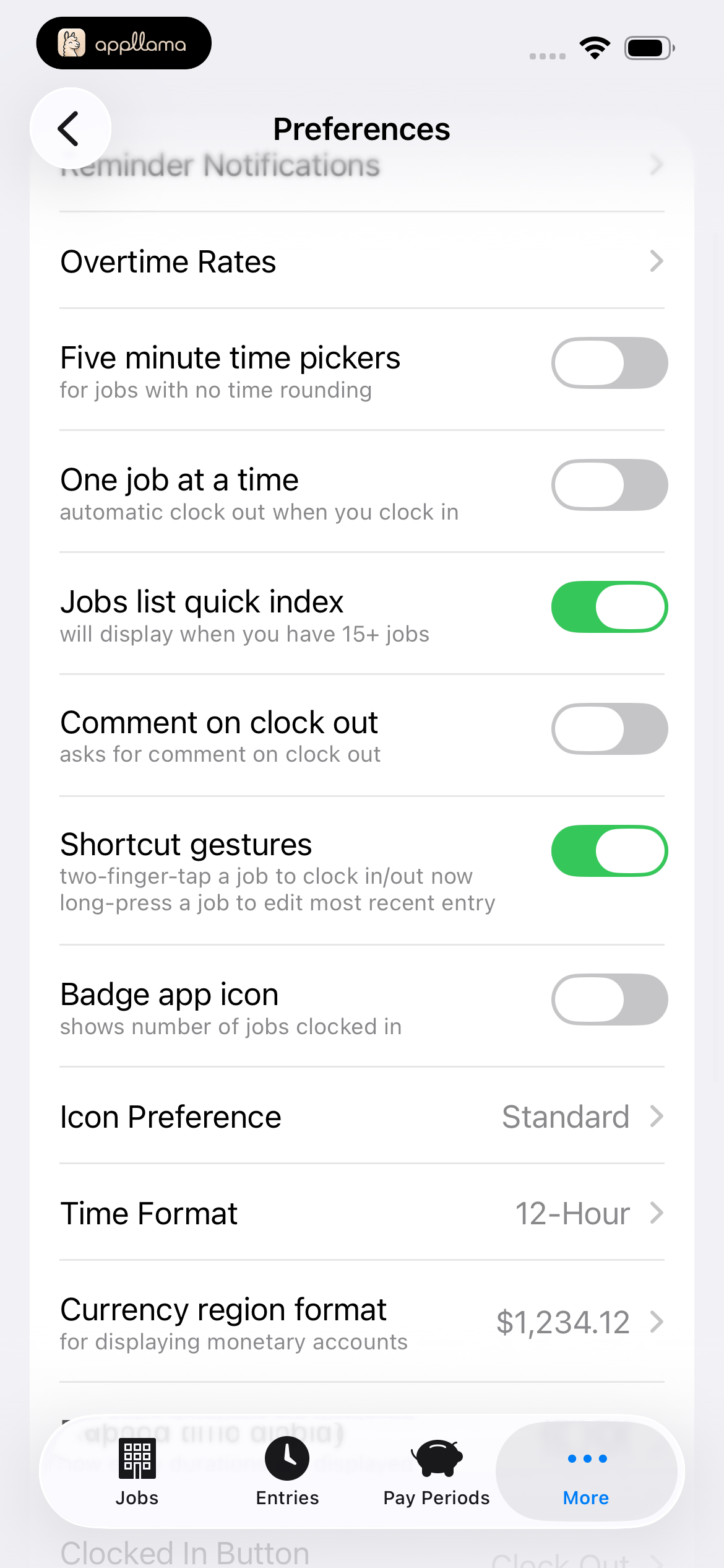 Preferences