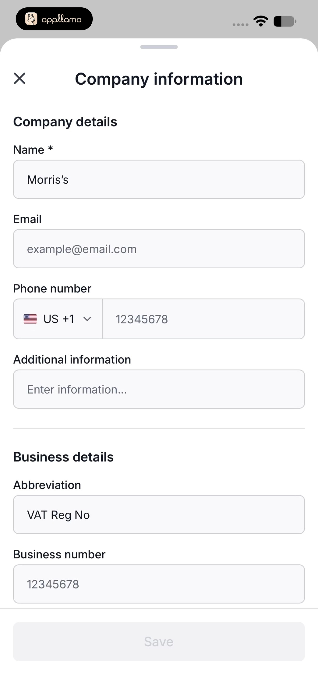 Company Information Form
