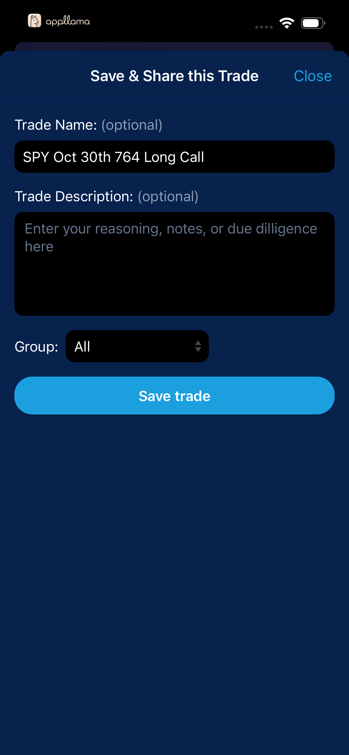 Save and Share Trade