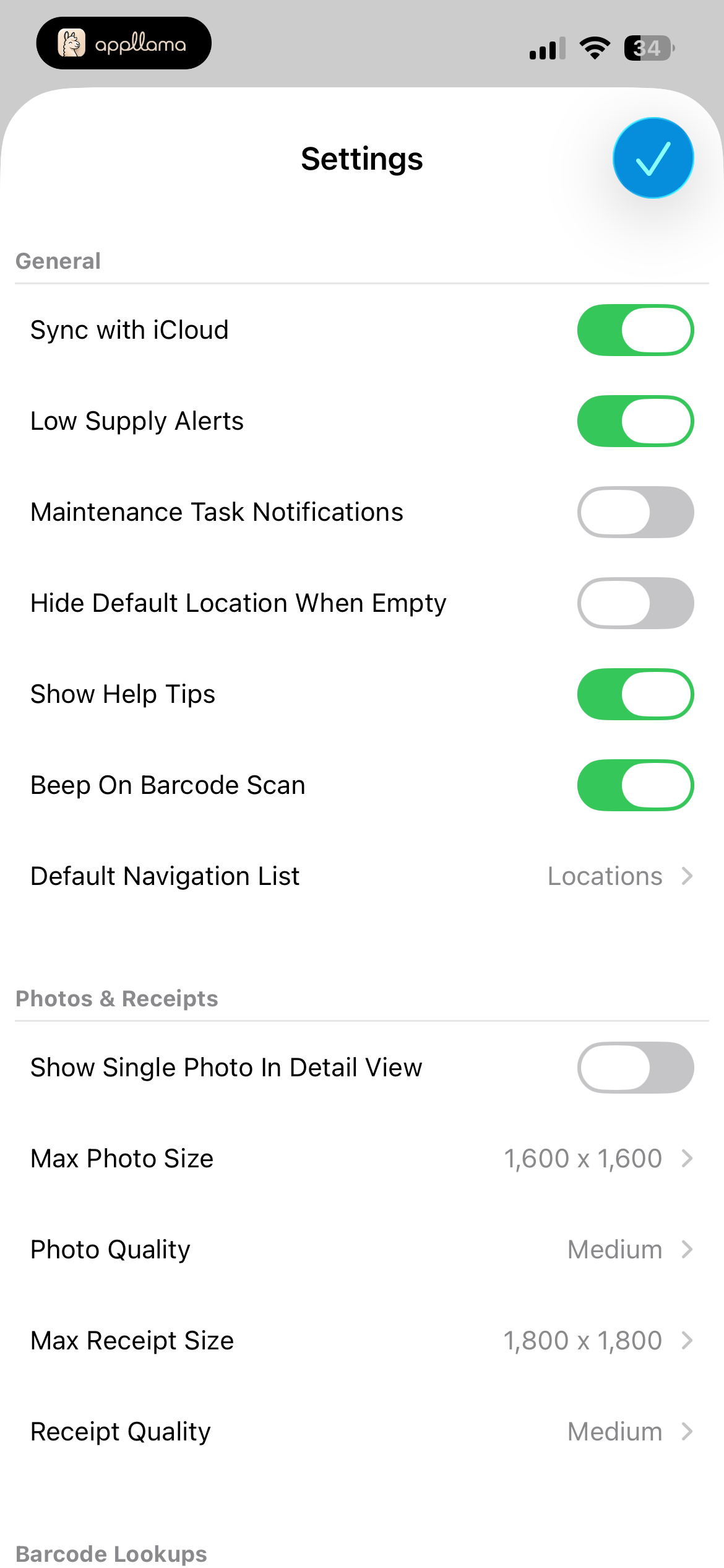 Settings