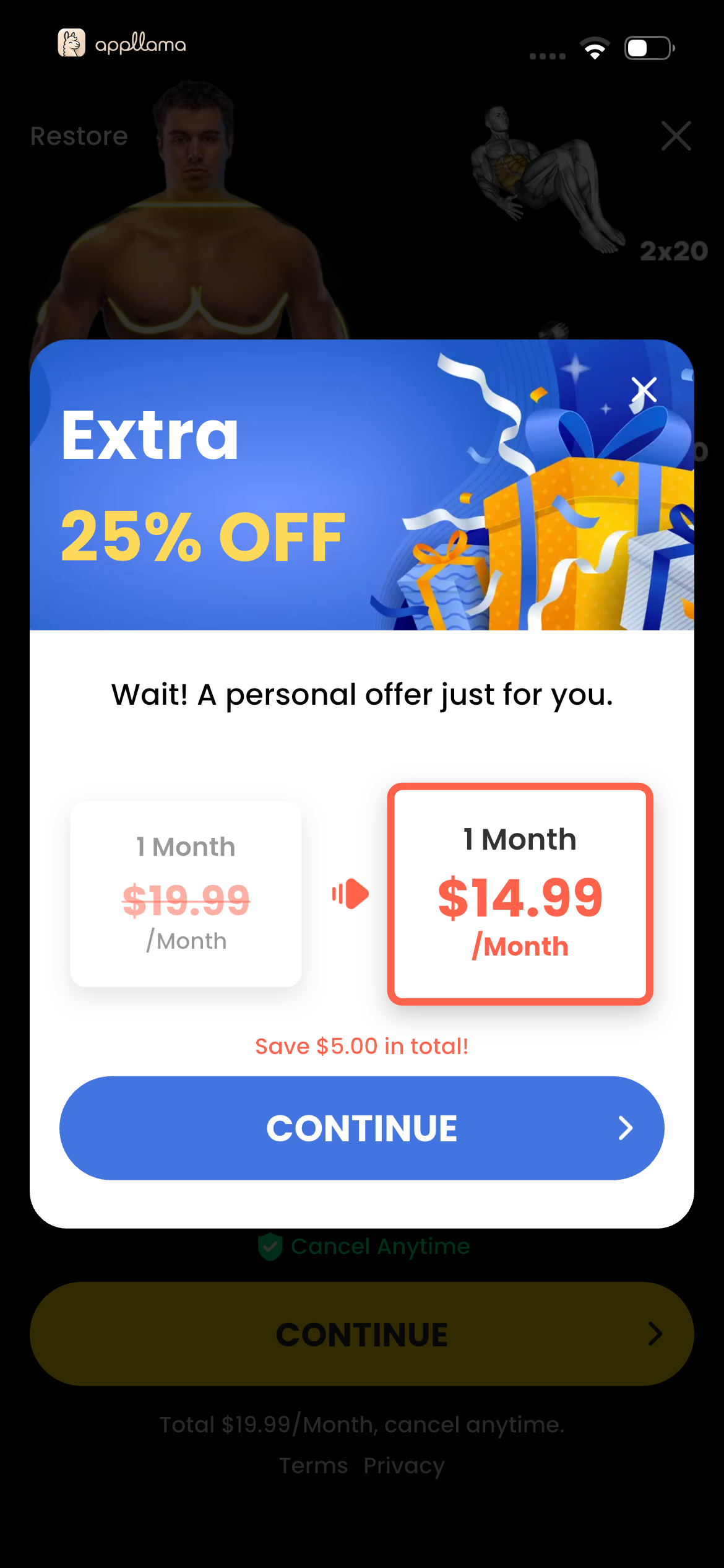 25% Discount Upsell