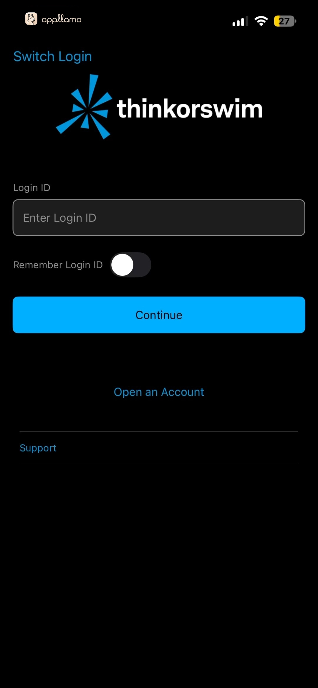 Login ID Entry