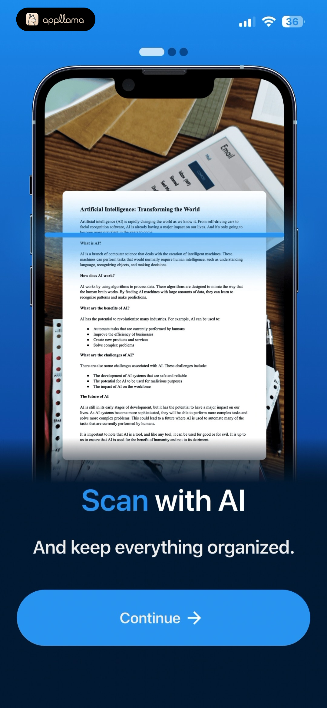 Onboarding Scan Feature