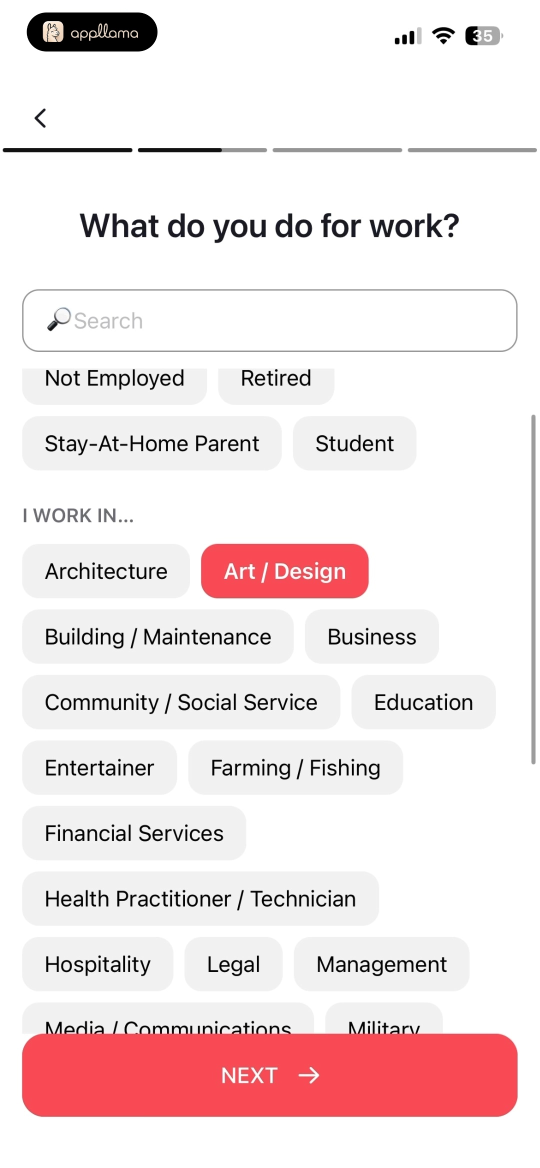 Occupation Selection