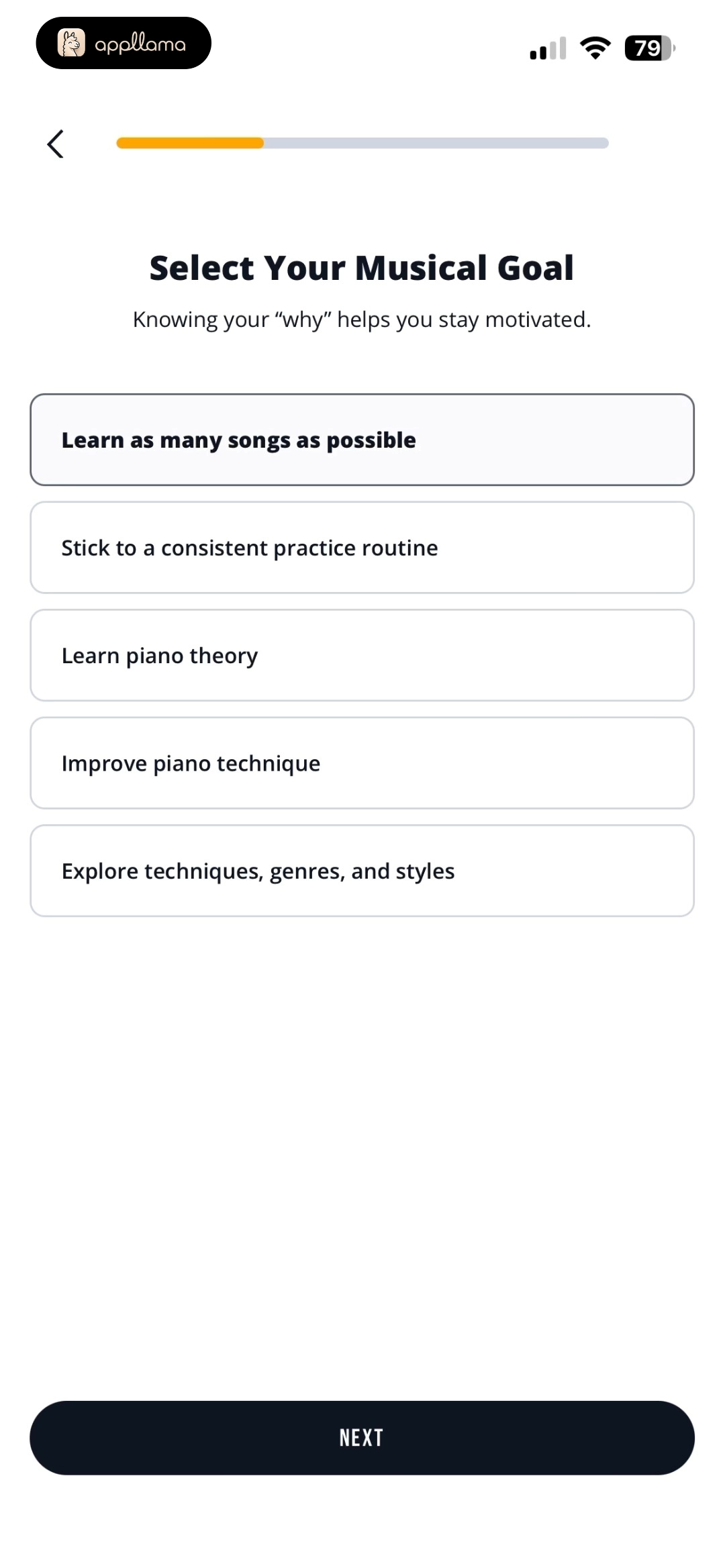 Musical Goal Selection