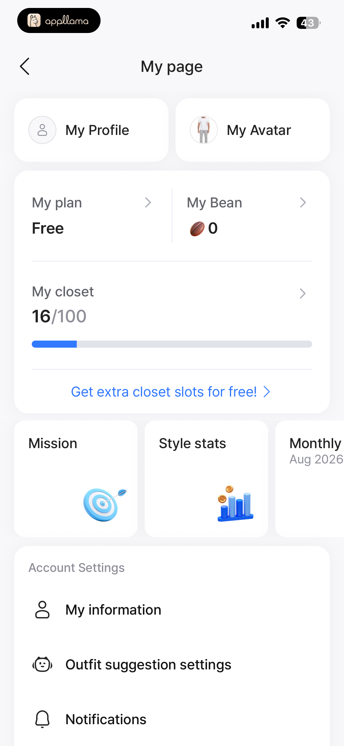 My Page Dashboard