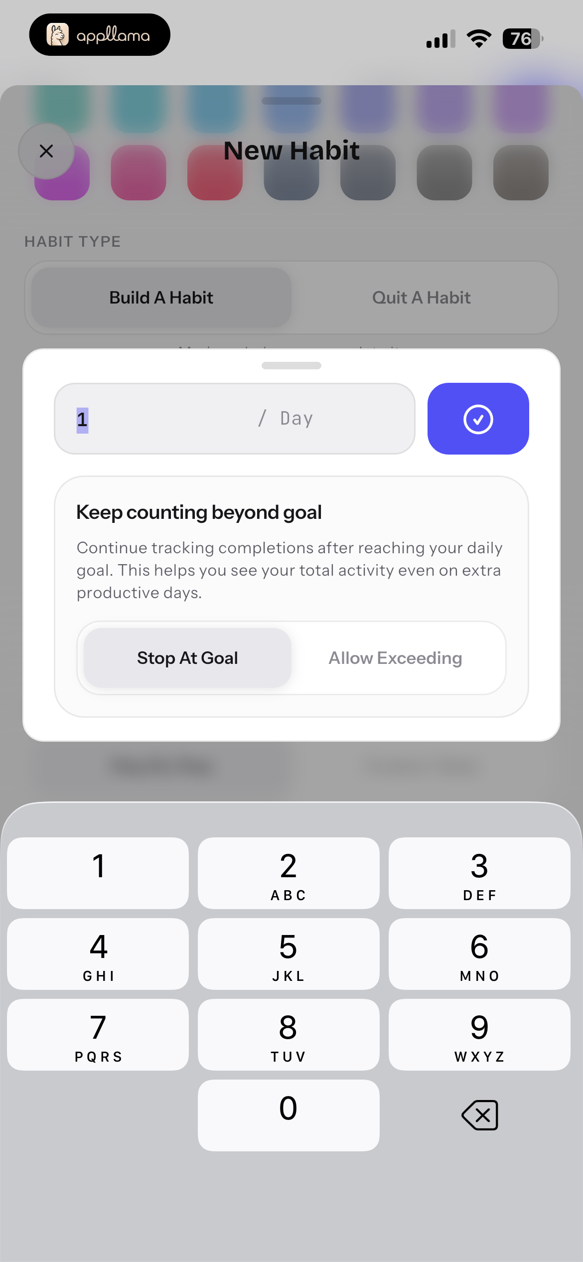 Completion Goal Input