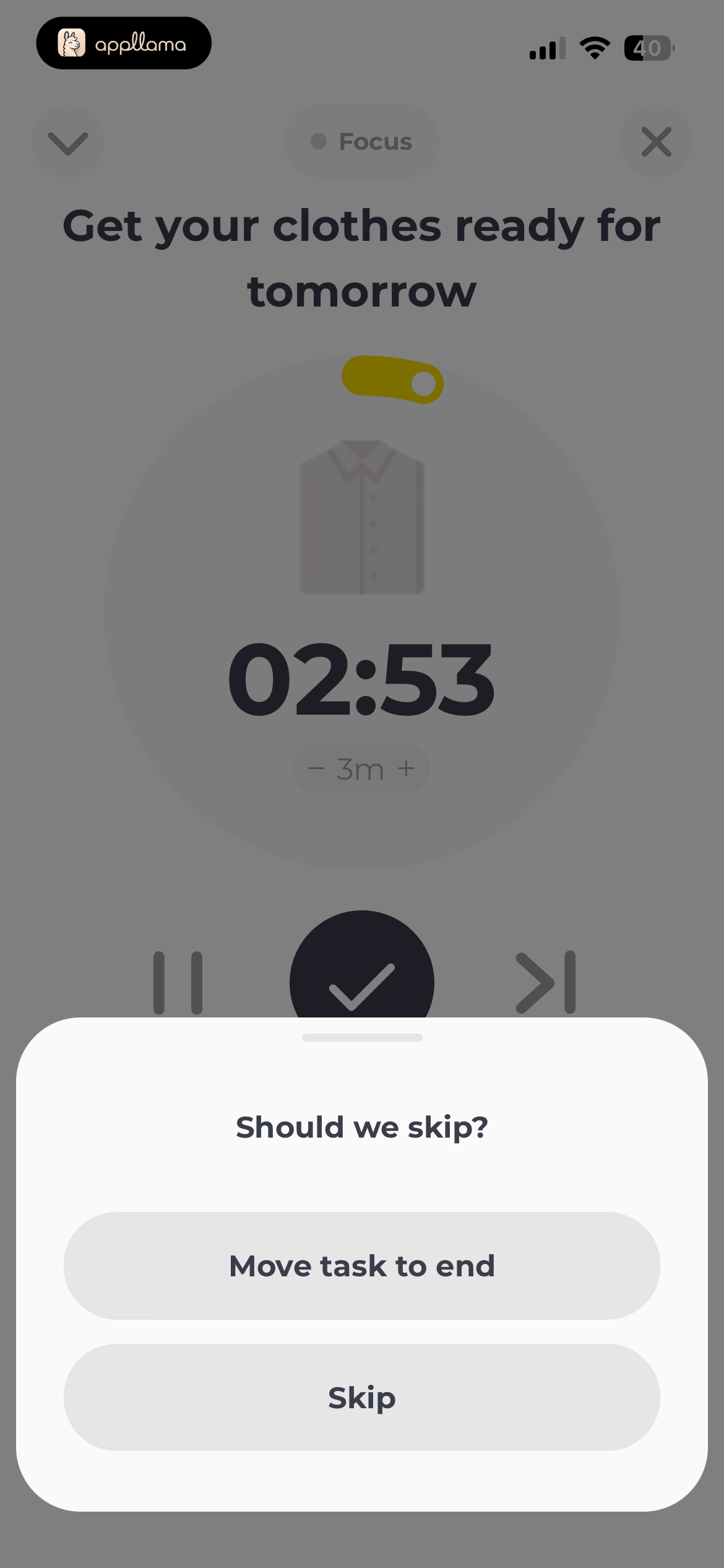 Exit Routine Prompt