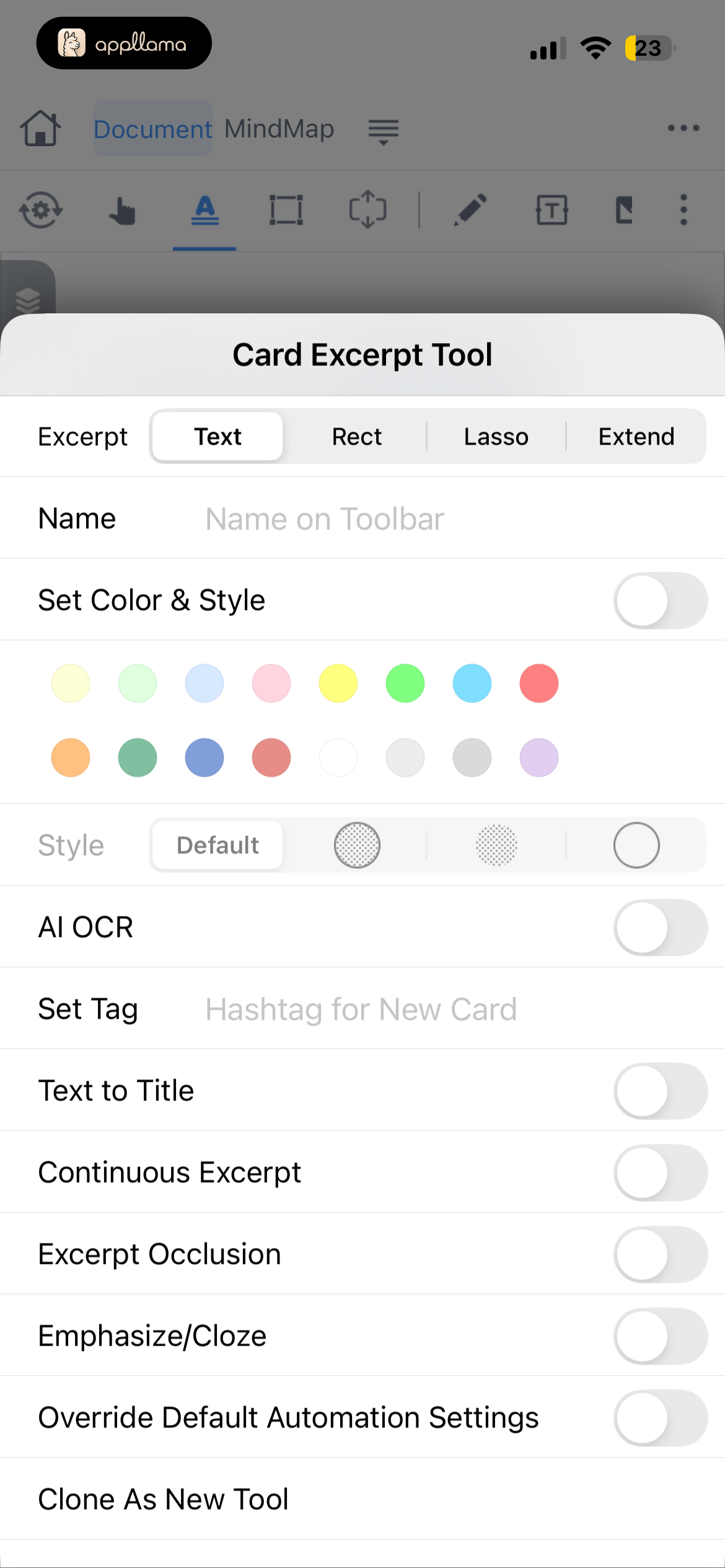 Card Excerpt Tool