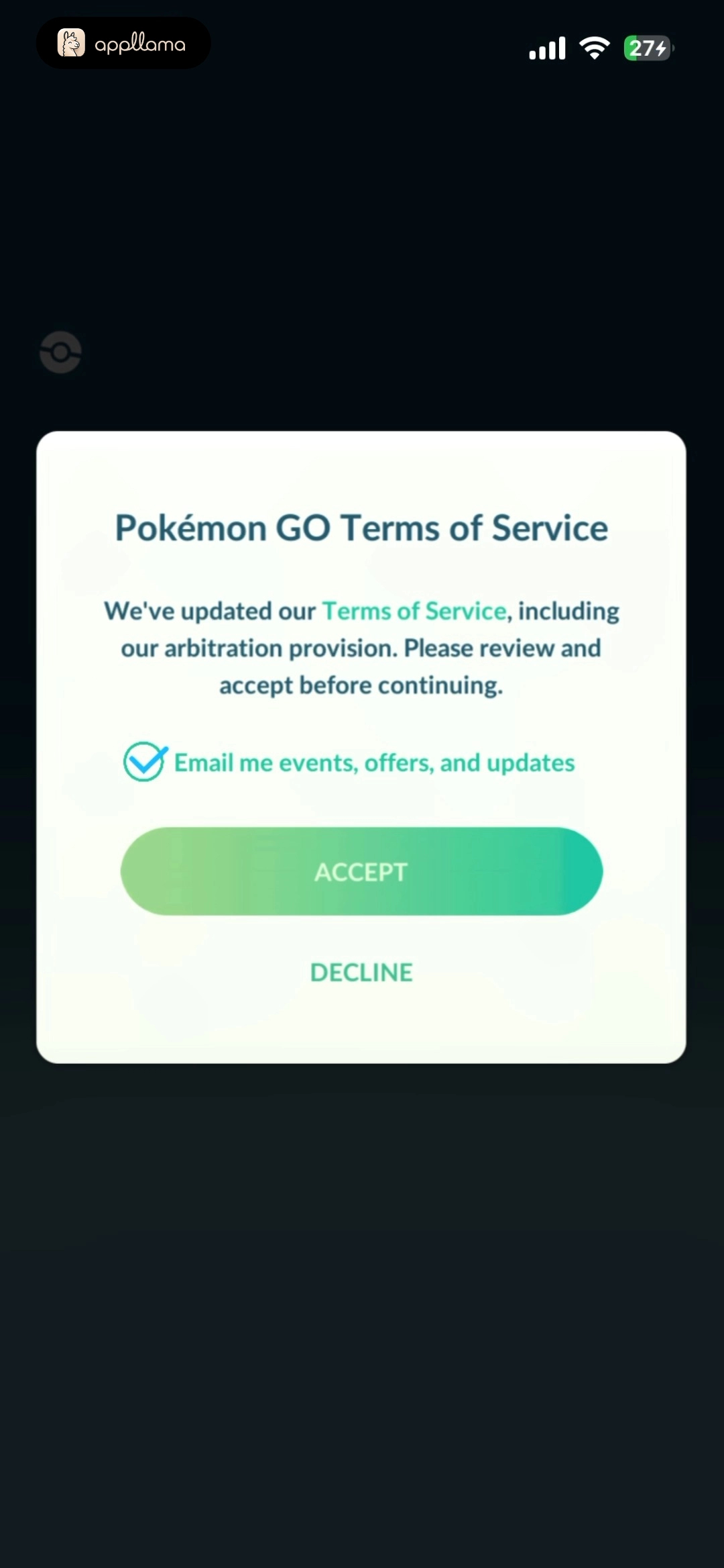 Terms of Service Consent