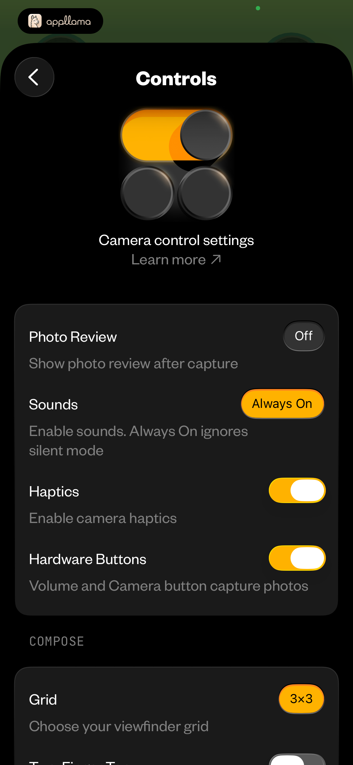 Controls Settings