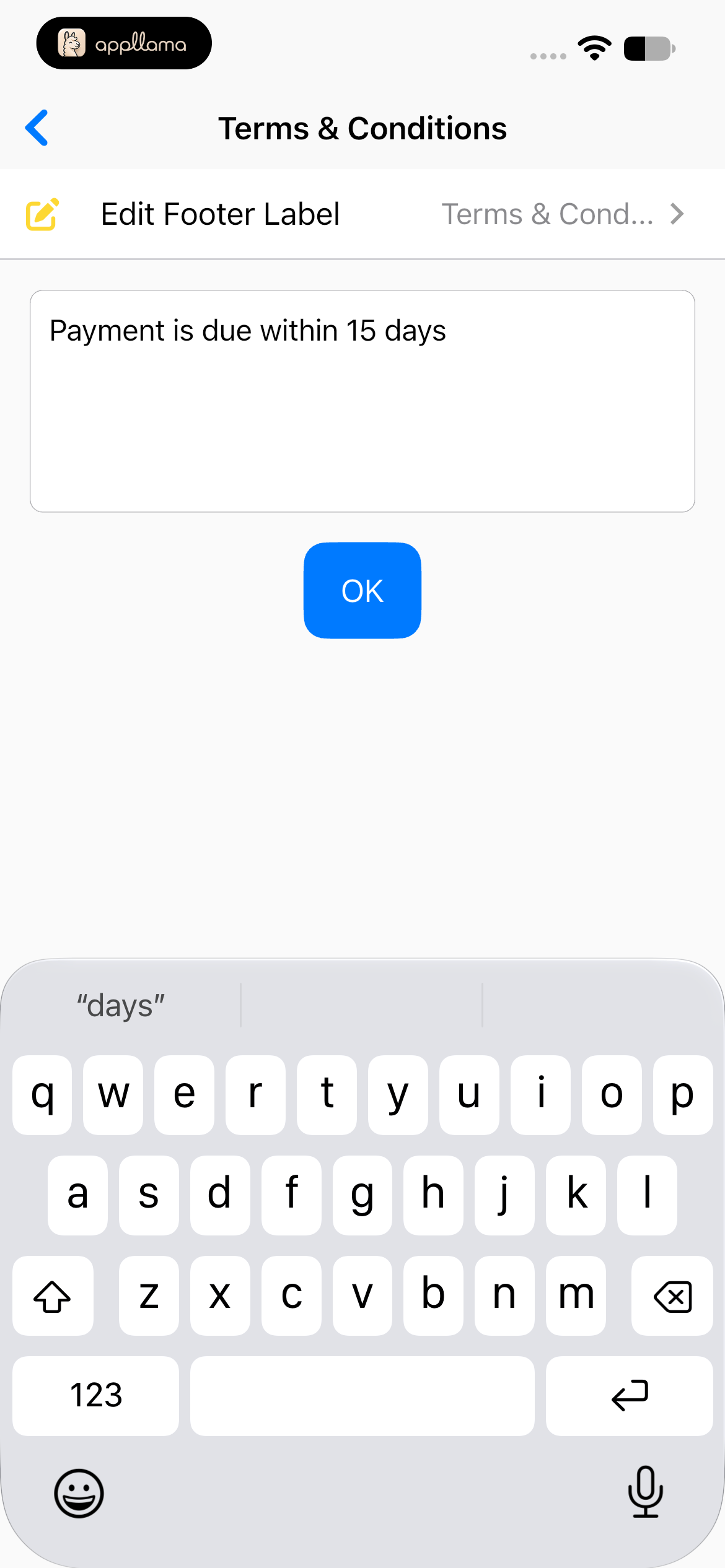 Terms and Conditions Editor