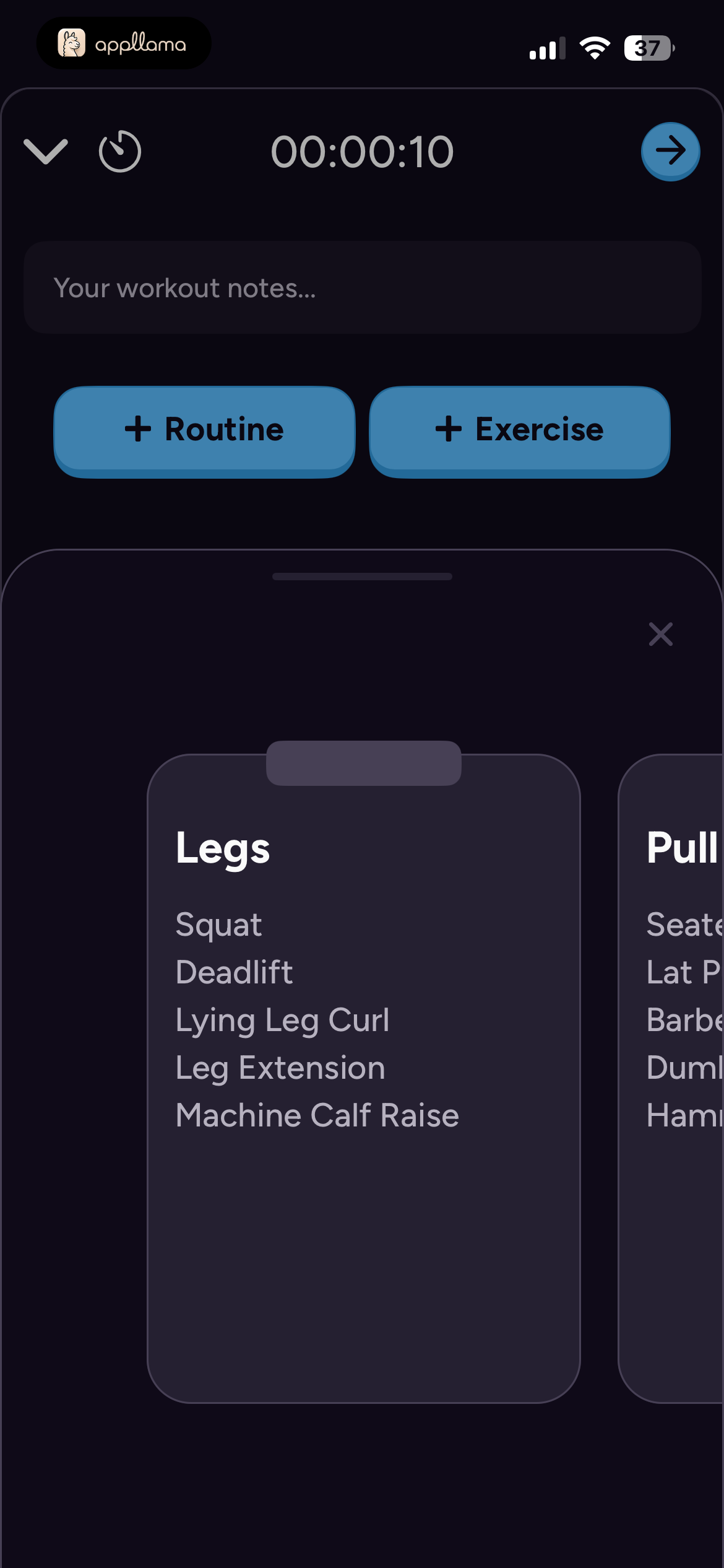 Active Workout Routine Picker