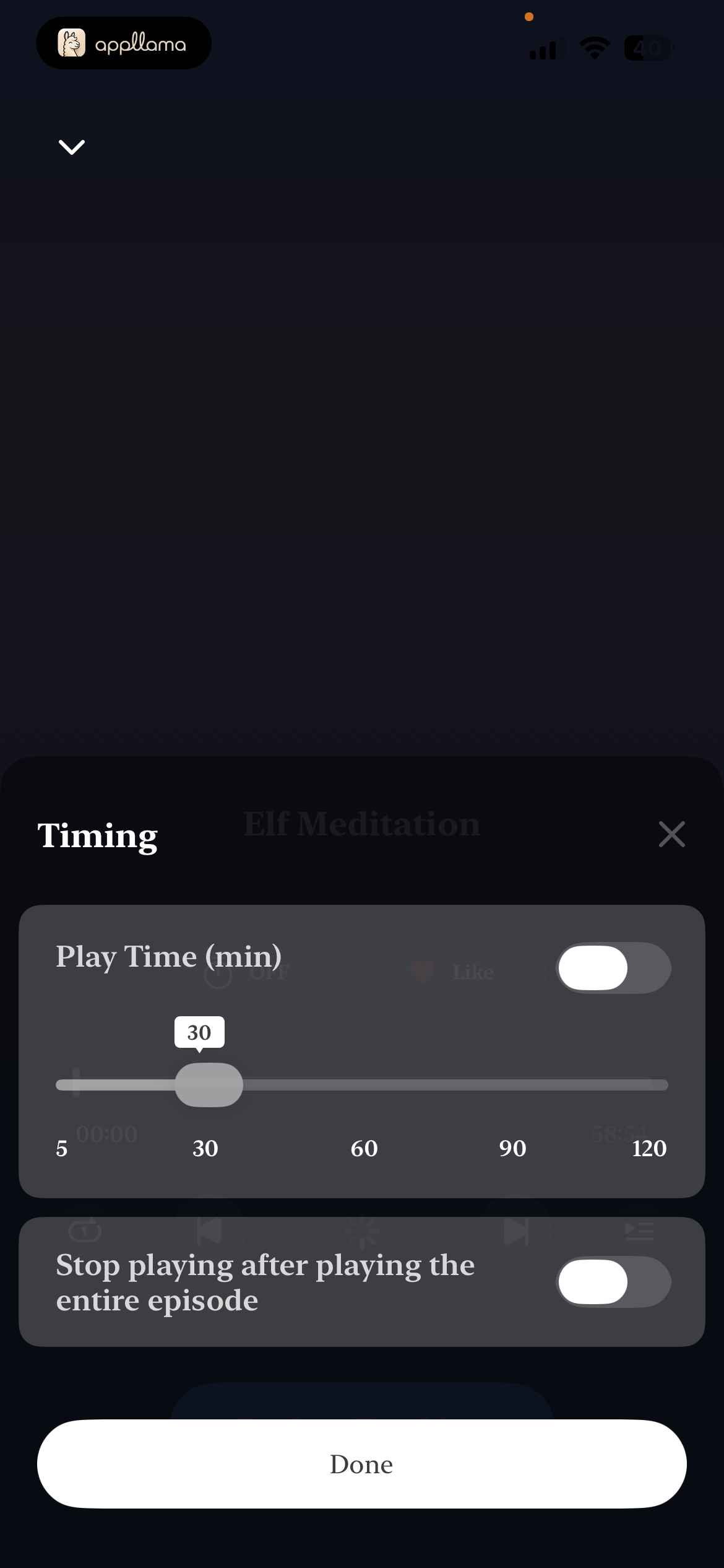 Meditation Timing Modal