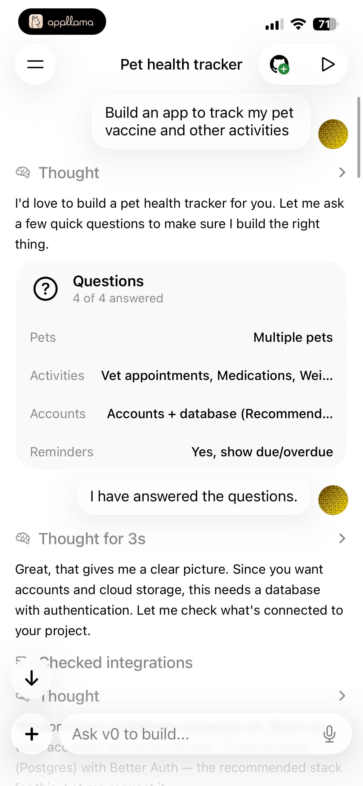 Answered Questions Chat