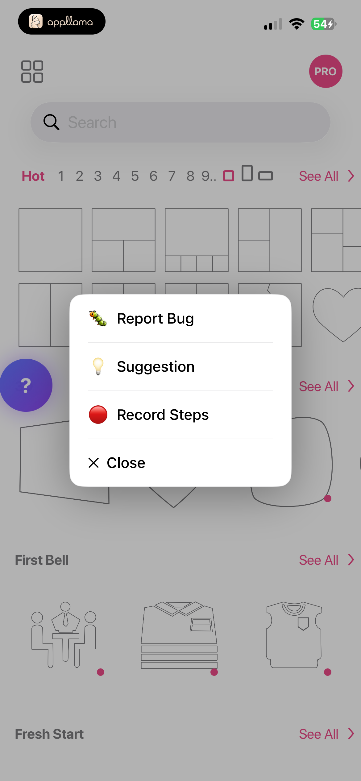 Feedback Menu