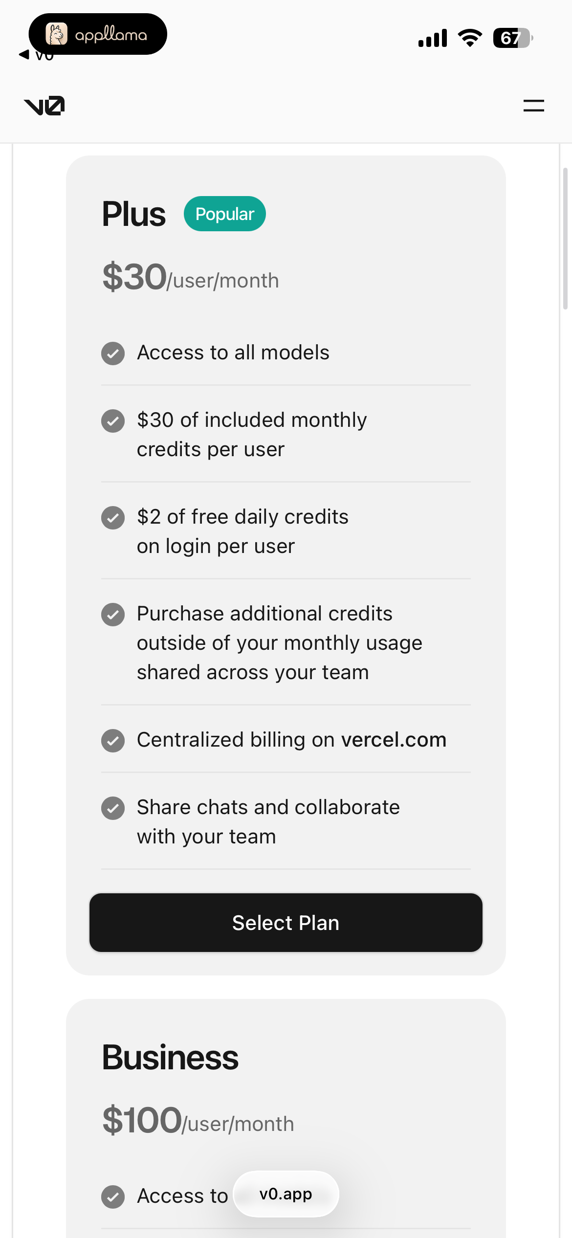 Plans and Pricing - Plus