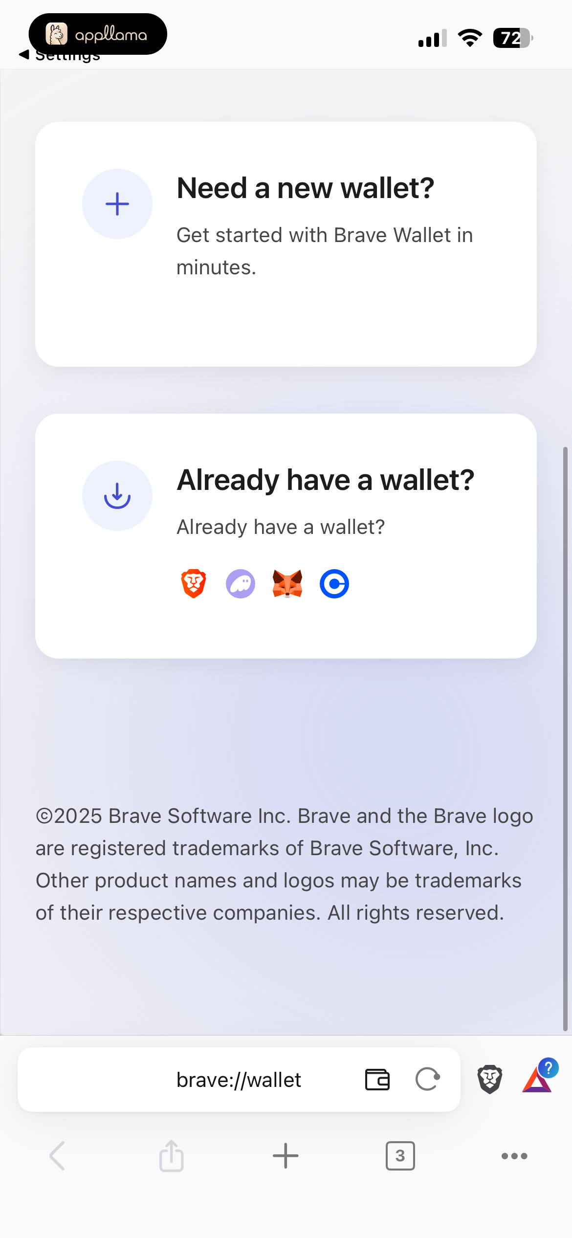 Wallet Entry Options