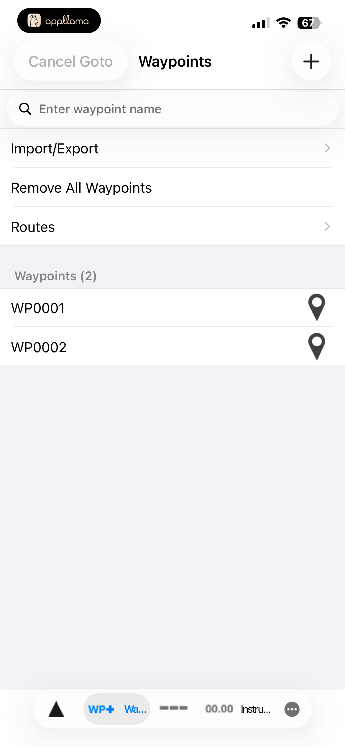 Waypoints List