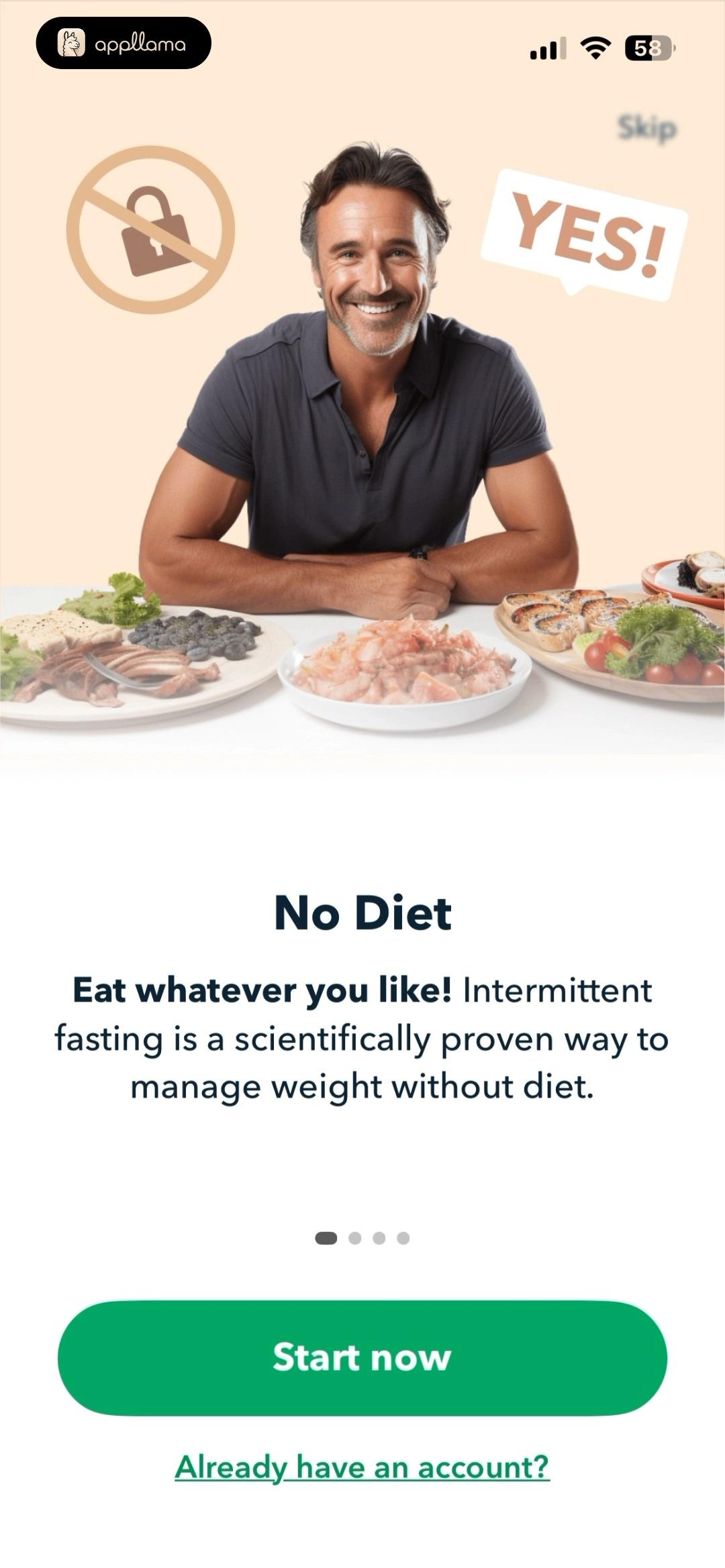 No Diet Onboarding