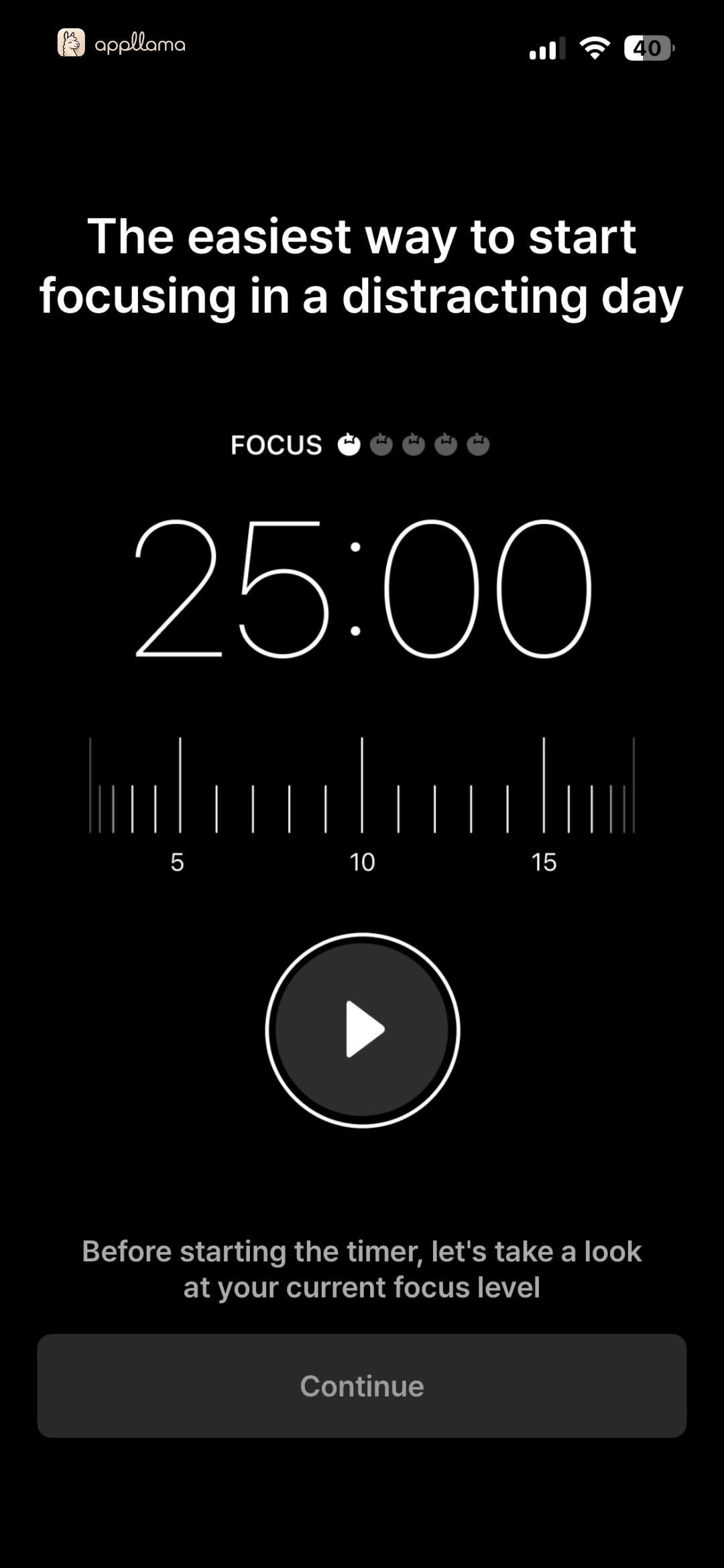 Focus Timer Setup
